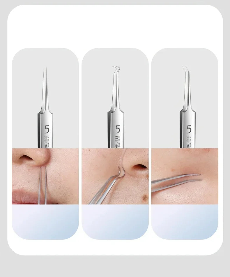 Stainless Steel Skin Care Tool Set Blackhead Pimple Removal 4 7 8 Pieces