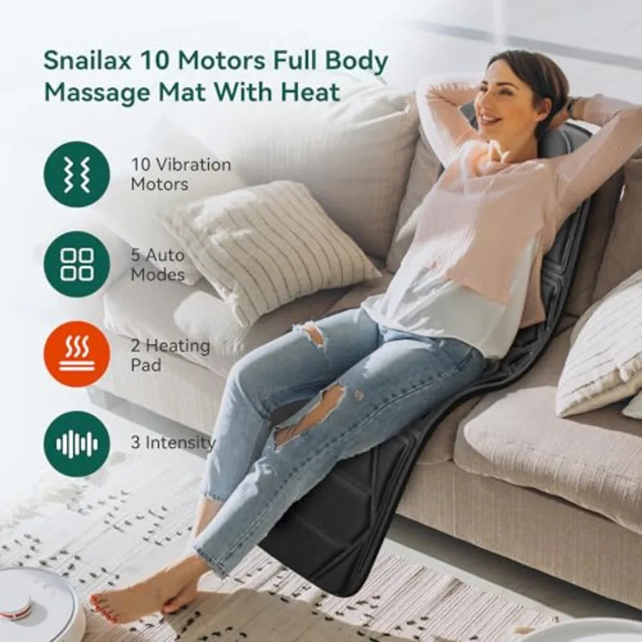 Massage Mat With Heat Back Pad 10 Motors Mattress Pad