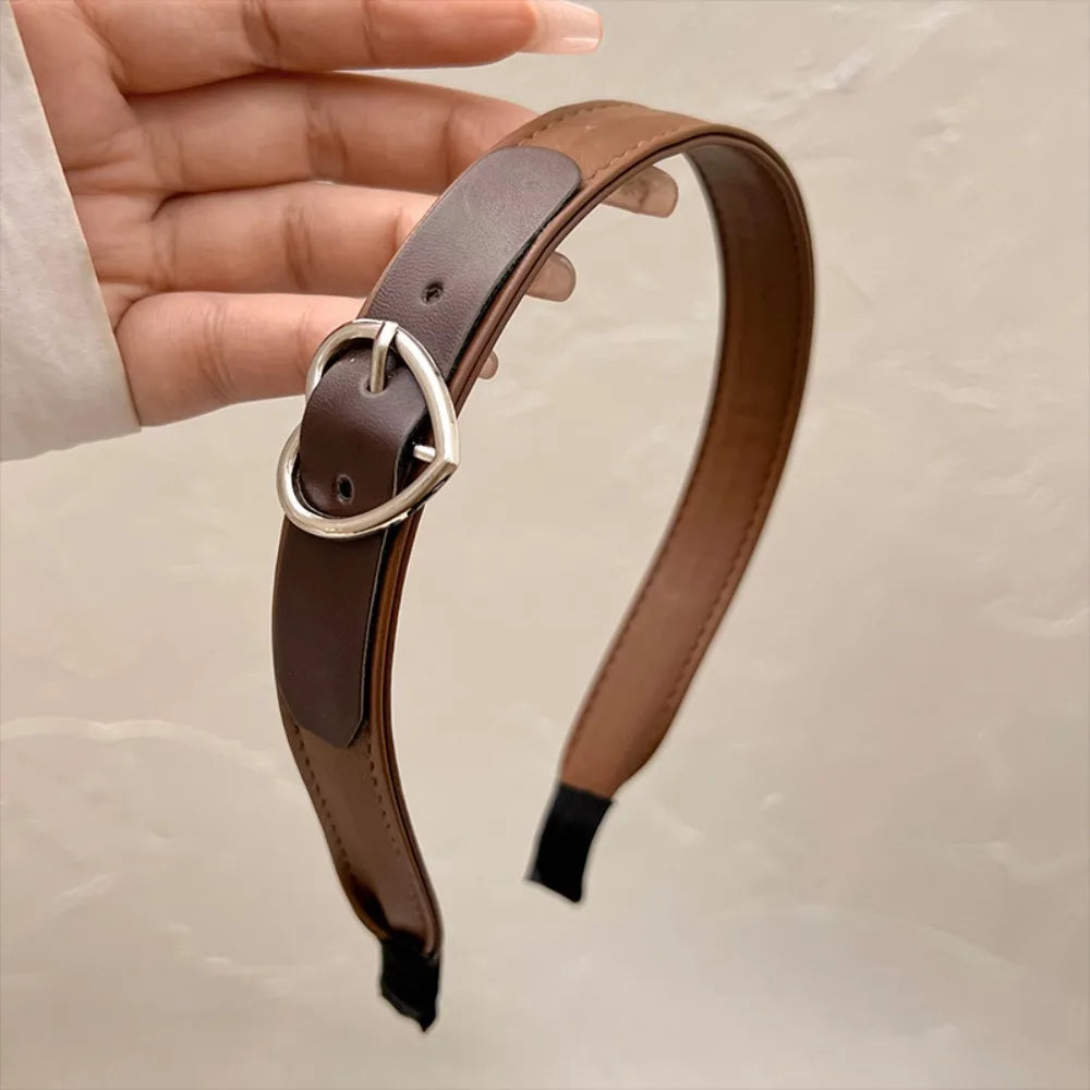 Fashion Leather Headband With Heart Buckle Hair Accessory