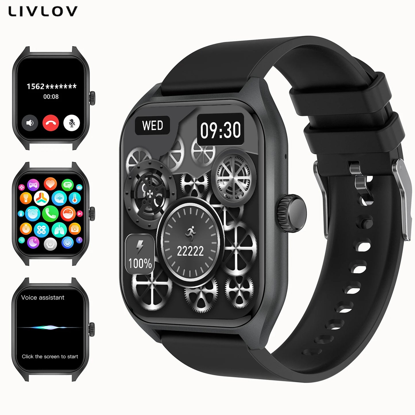 LIVLOVCP AI Voice Assistant Smart Watch For Men And Women