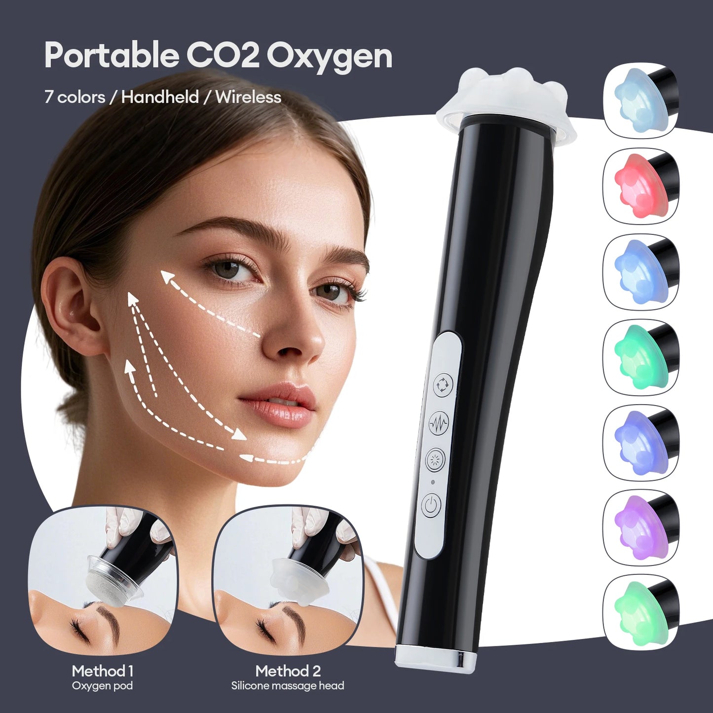 Foreverlily CO2 Oxygen Bubble Pen 5 Gear LED Beauty Tool