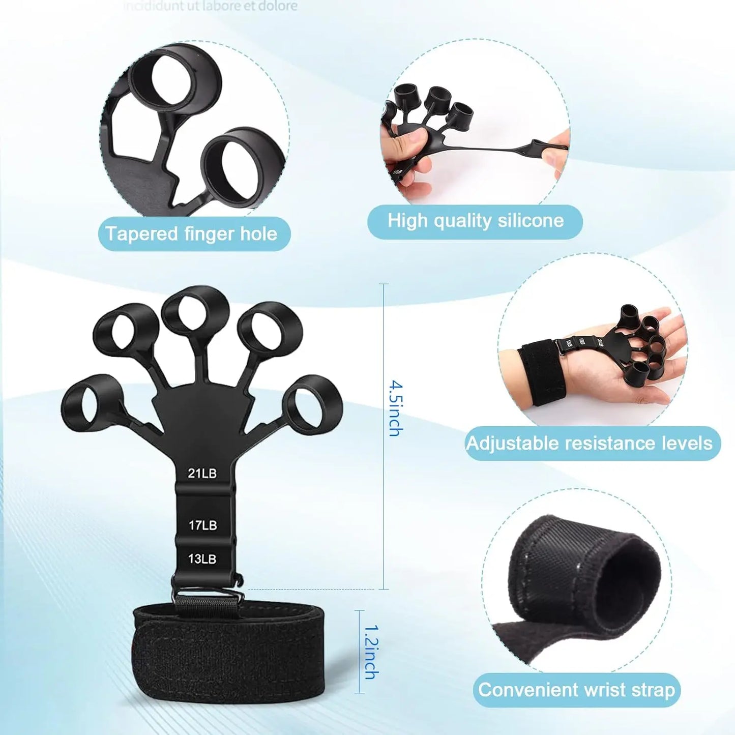Hand Grip Strengthener Kit For Forearm And Finger Exercises