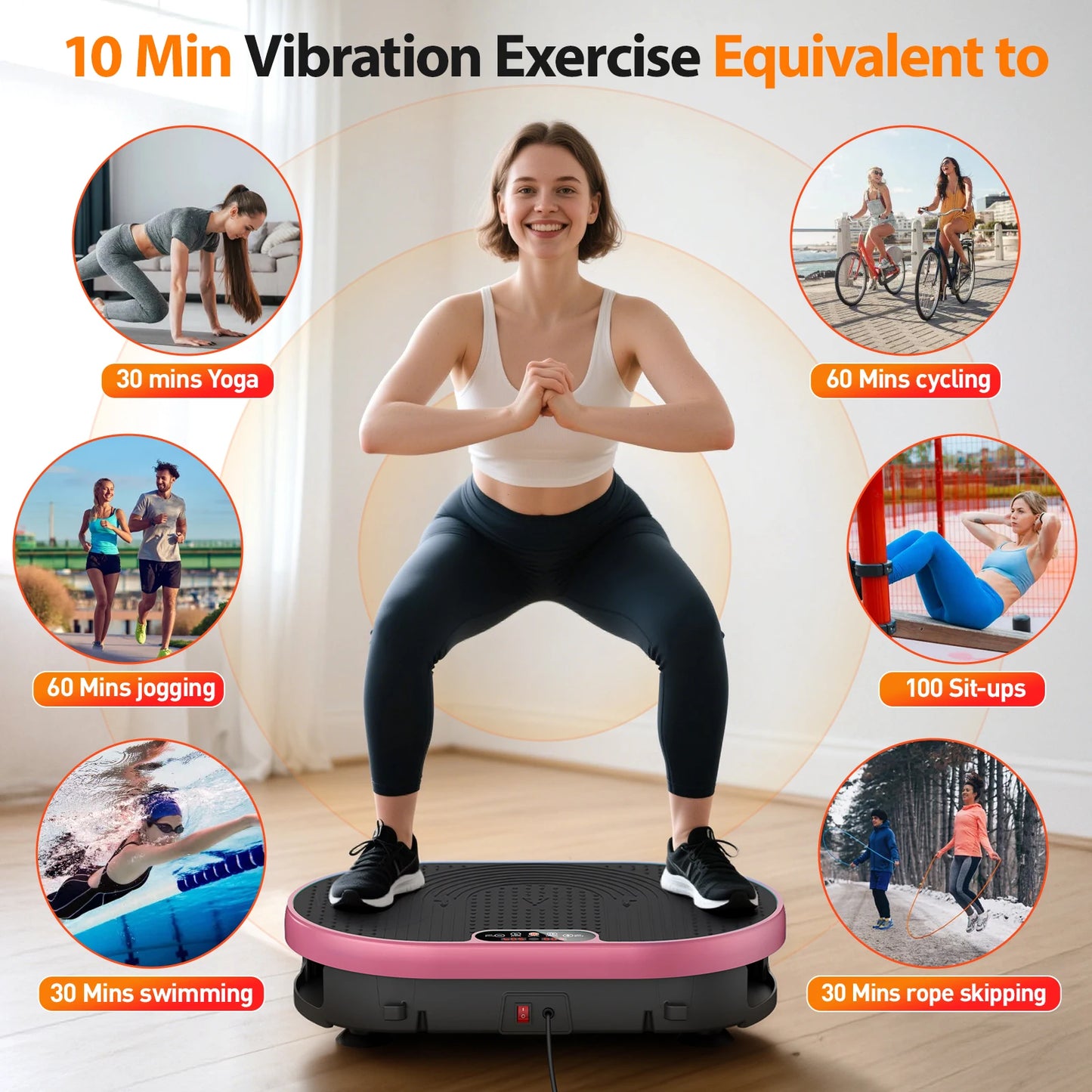 HTM Vibration Exercise Plate With Remote Control 120 Speed Levels