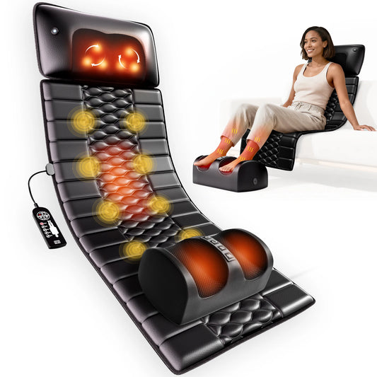 HIMOUTA Shiatsu Full Body Massage Mat With Heat And Detachable Massager Pad