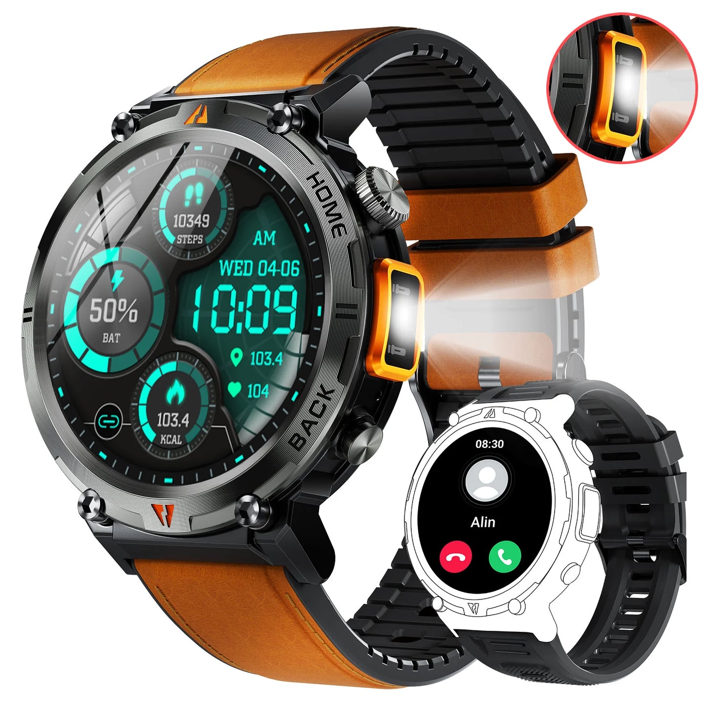 EIGIIS KE3 Bluetooth Calling Smartwatch For Men Heart Rate Monitor